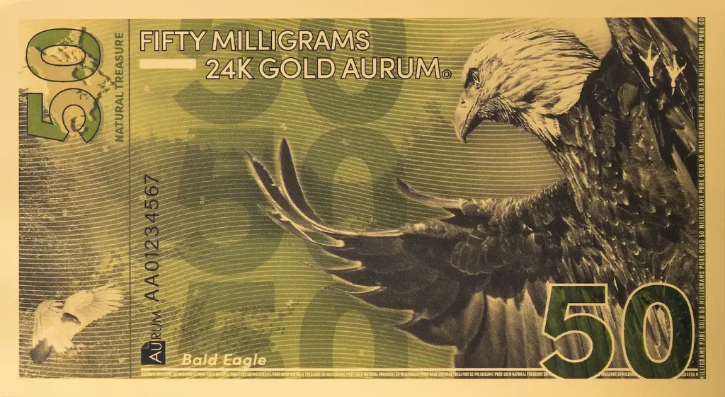 Bald Eagle – 50 mg 24-karat Gold Note